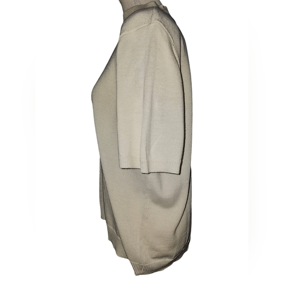 Alfred Dunner Wonens Vintage Pointelle Beaded High Neck Knit Sweater Top Sz M - Picture 6 of 13